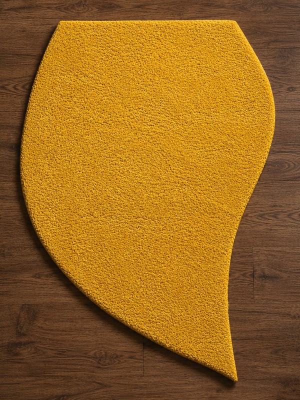 Irregular Shape Tufted Wool Rug Contemporary Leaf Pattern Modern Living Room Mat gallery