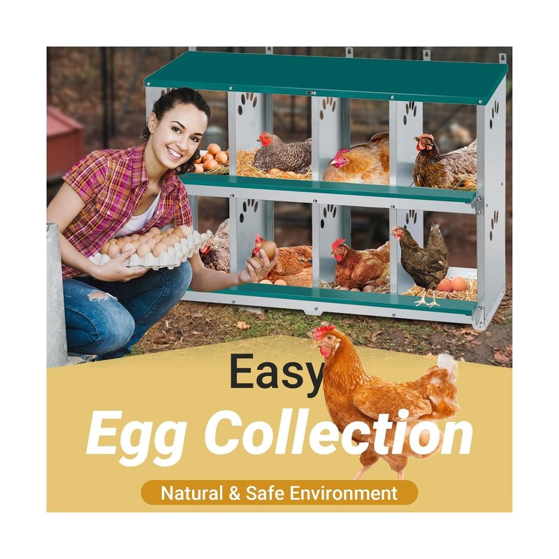 Chicken Nesting Box, 8 Compartment Metal Nesting Box, Wall Mountable Nesting ... gallery