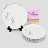 60's Harmony House China HARMONY ROSE 3504 Gray Floral White Salad Plates Set 5 gallery