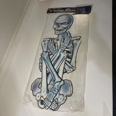 Beistle Jointed Skeleton Halloween Cardboard VTG Die Cut Art print 44″ New 1984