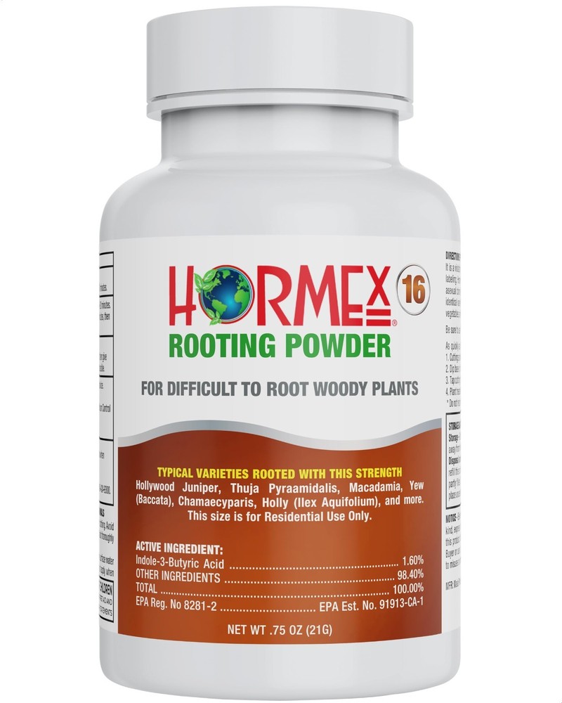 Hormex Rooting Powder #16 - for Difficult to Root Woody Plants - 1.6% IBA