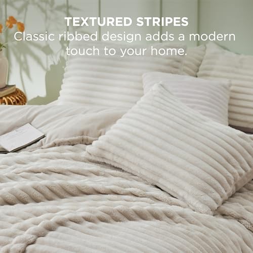 Bedsure Full Fluffy Comforter Set - GentleSoft 3 Full (82" x 86") 02 - Linen gallery