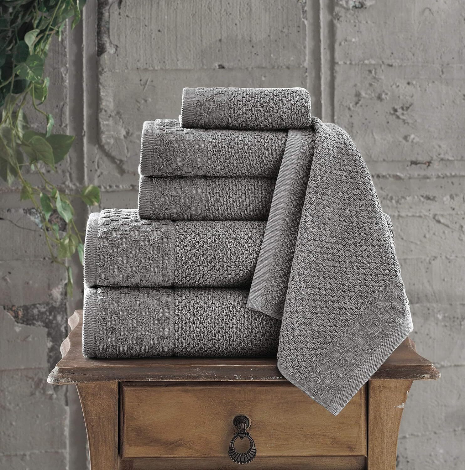 Boston 6pc Bath Towel Set Hand Washcloth 600 GSM Quick Dry Cotton Soft Absorbent gallery