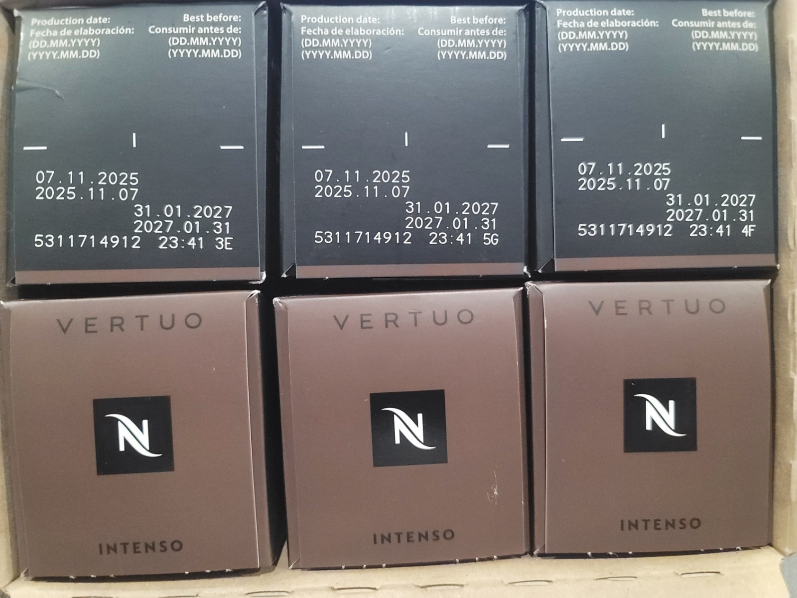 Nespresso Vertuo, Intenso 6 sleeves 10 each Dark Roast Coffee 60 Pods 01/31/2027 gallery
