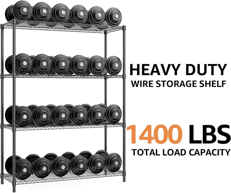 1400 lbs 4 Tier Storage Rack Metal Wire Shelving Unit, Storage Standing Househol gallery