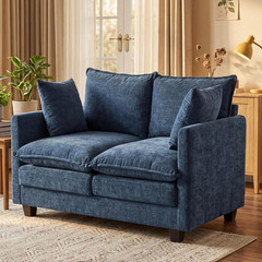 Loveseat Sofa with Cloud 3-Layer Cushion & 27″ Deep Seat, Modern Small Couch wit