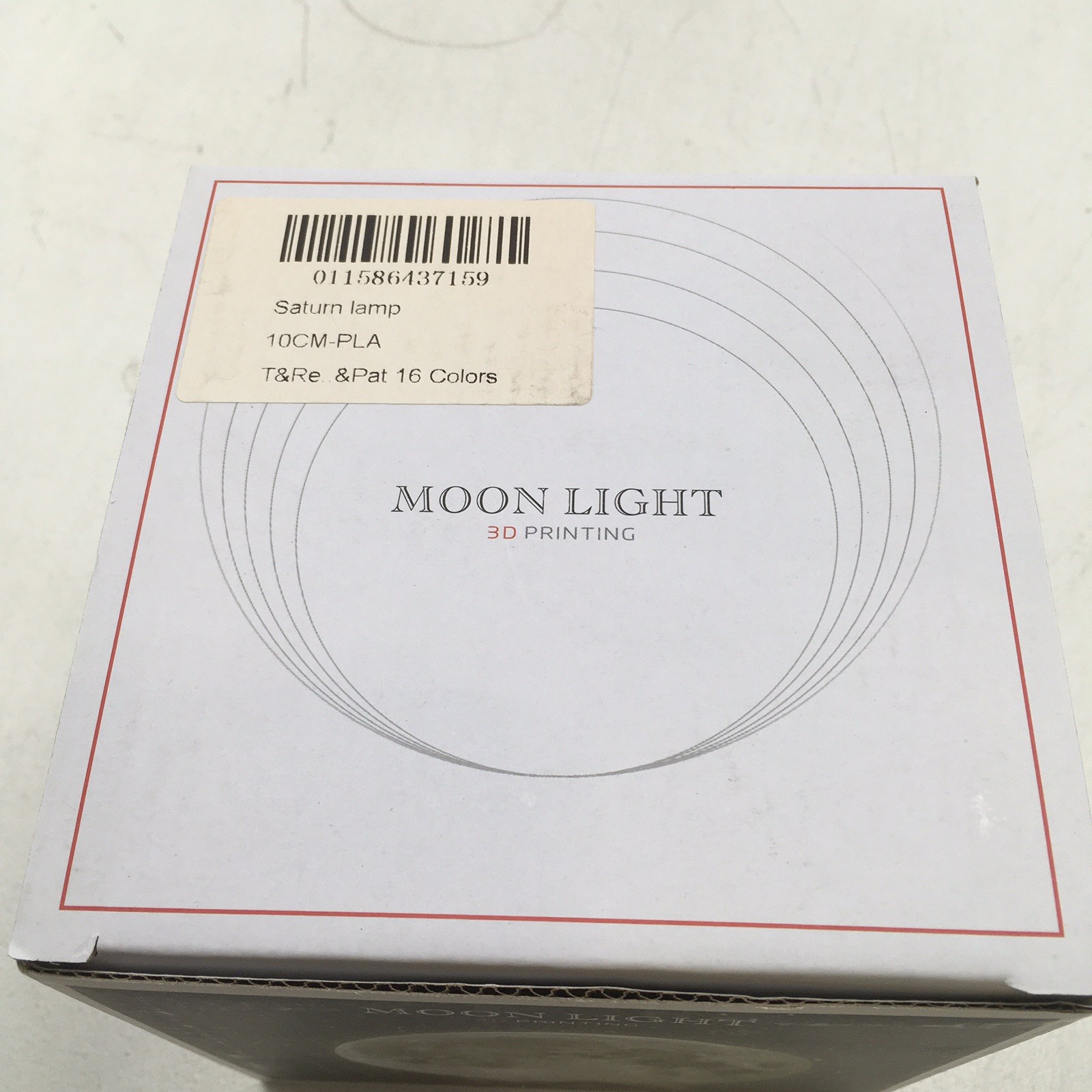 Saturn Lamp 8.6" LED 3D Moon Light with Wood Stand, Touch Control, USB, Lot of 2 gallery