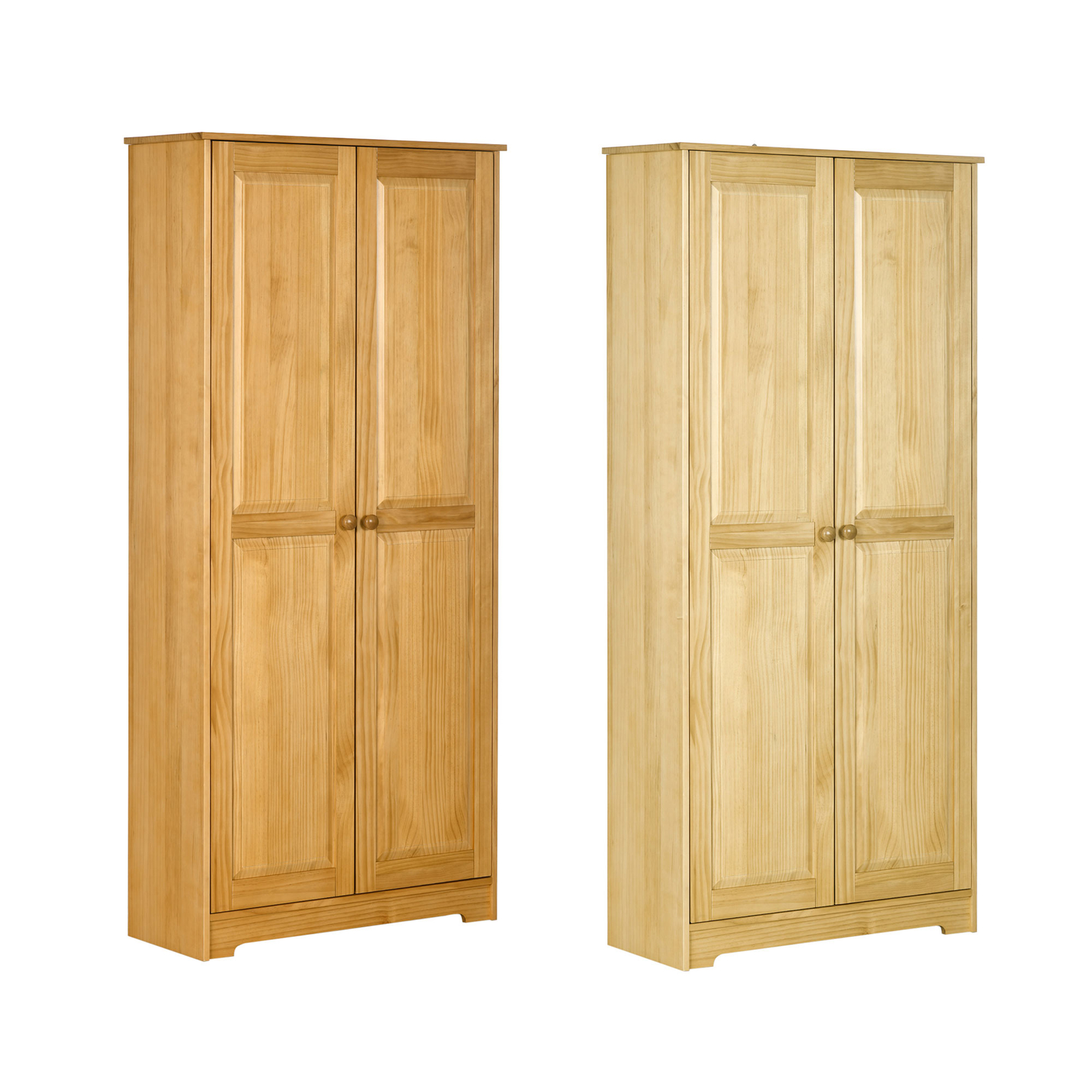 HOMCOM 67" Pinewood Kitchen Pantry Storage Cabinet with 2 Doors gallery