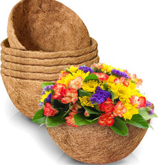 Coco Coir Liners for Hanging Baskets, 100% Natural Coco Fiber Planter Insert, 6P