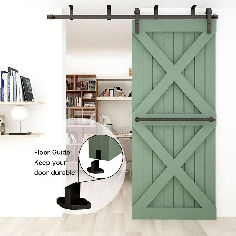 4FT-20FT Ceiling Mount Rail Sliding Barn Door Hardware Kit Track Roller Closet gallery