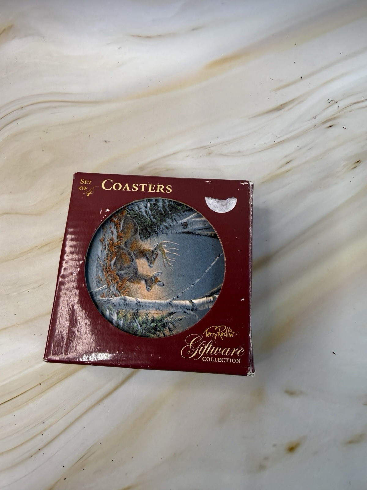 Terry Redlin Nature Coasters "The Birch Line" -Set of 4 NEW gallery
