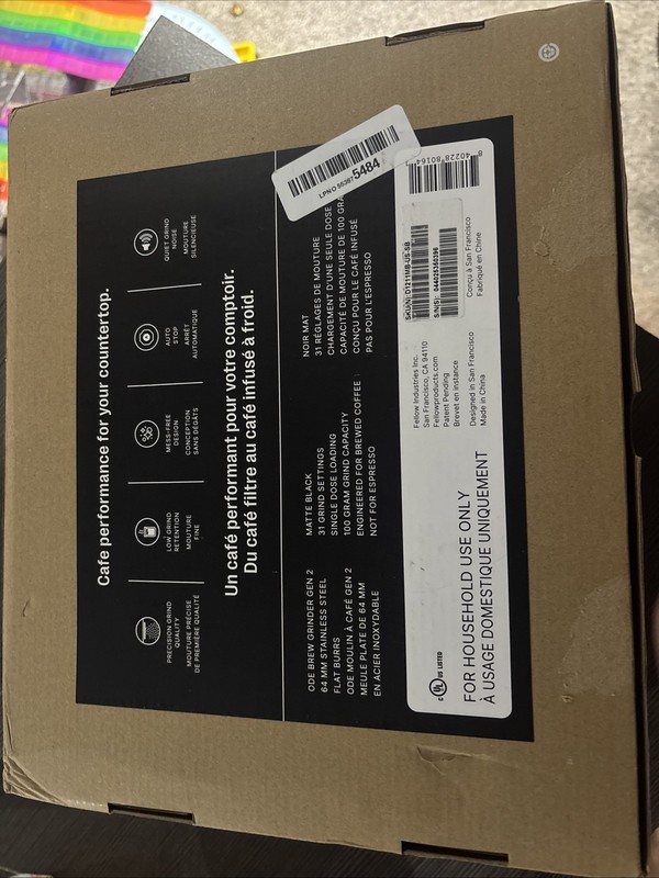 Fellow Ode Gen 2 Brew Grinder Matte Black, Free Shipping gallery