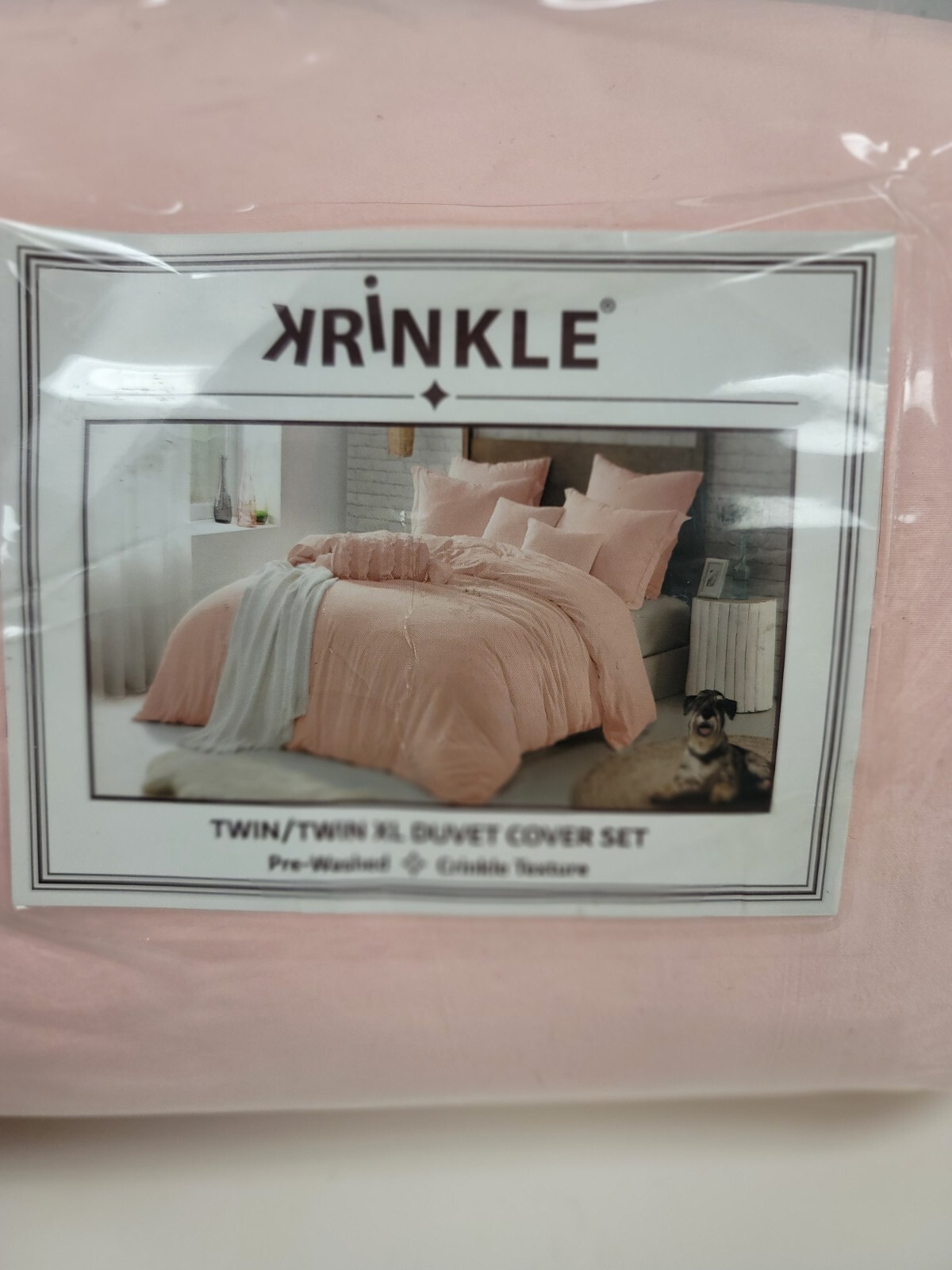 Swift Home Microfiber Washed Crinkle Duvet Cover Set in Rose Blush, Twin/Twin XL gallery