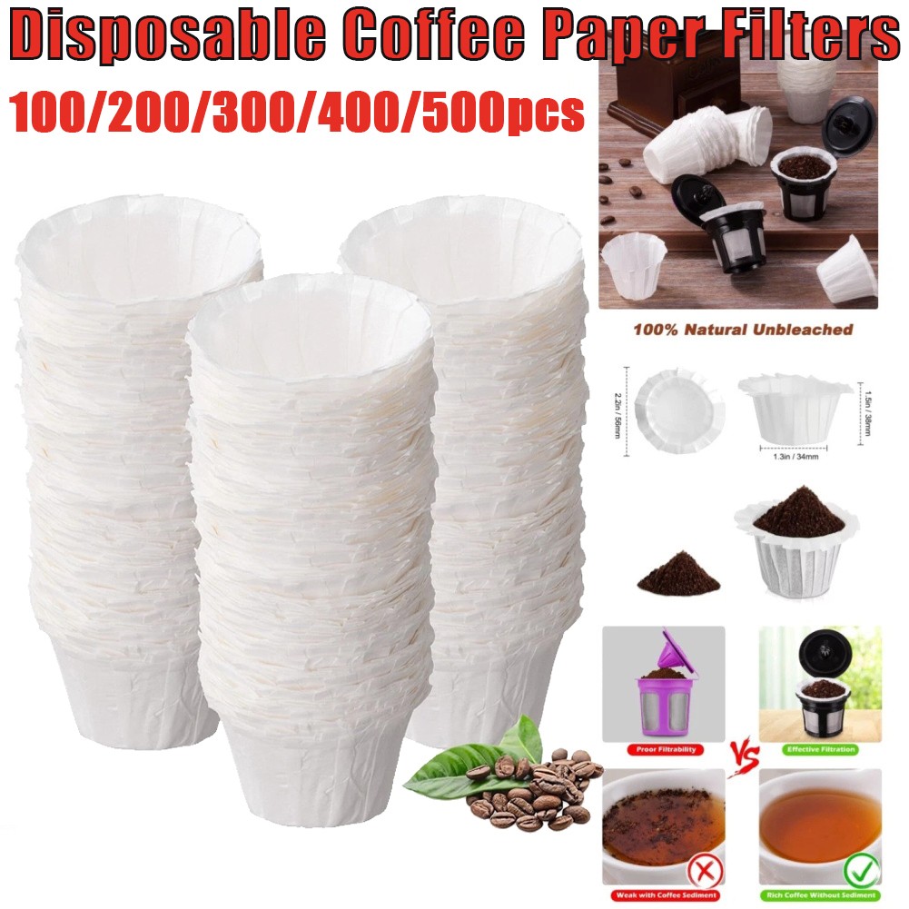 100-500x Disposable Paper Filters Cups Replacement K-Cup Filters Coffee Capsule gallery