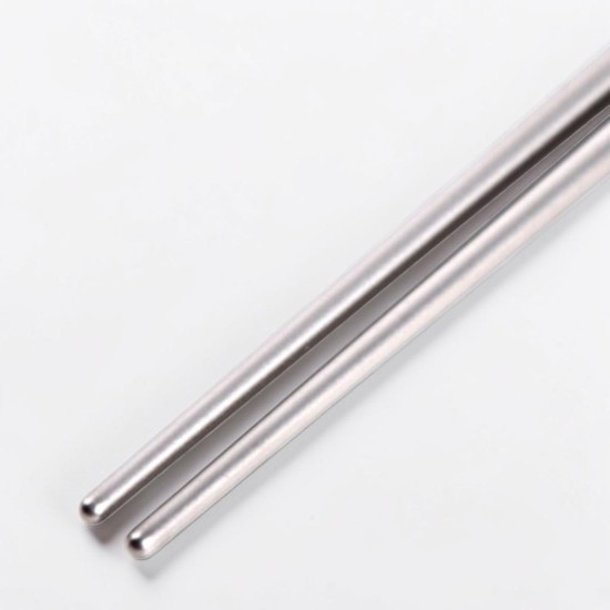 Katsuki Pure Titanium Chopsticks Plain Matte Silver 22.5cm Made in Japan gallery