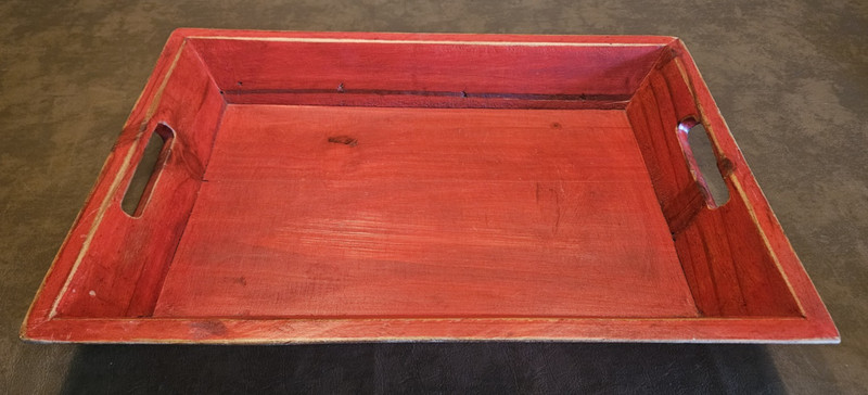 Rustic Red Solid Wood Serving Tray 19x13 inches gallery