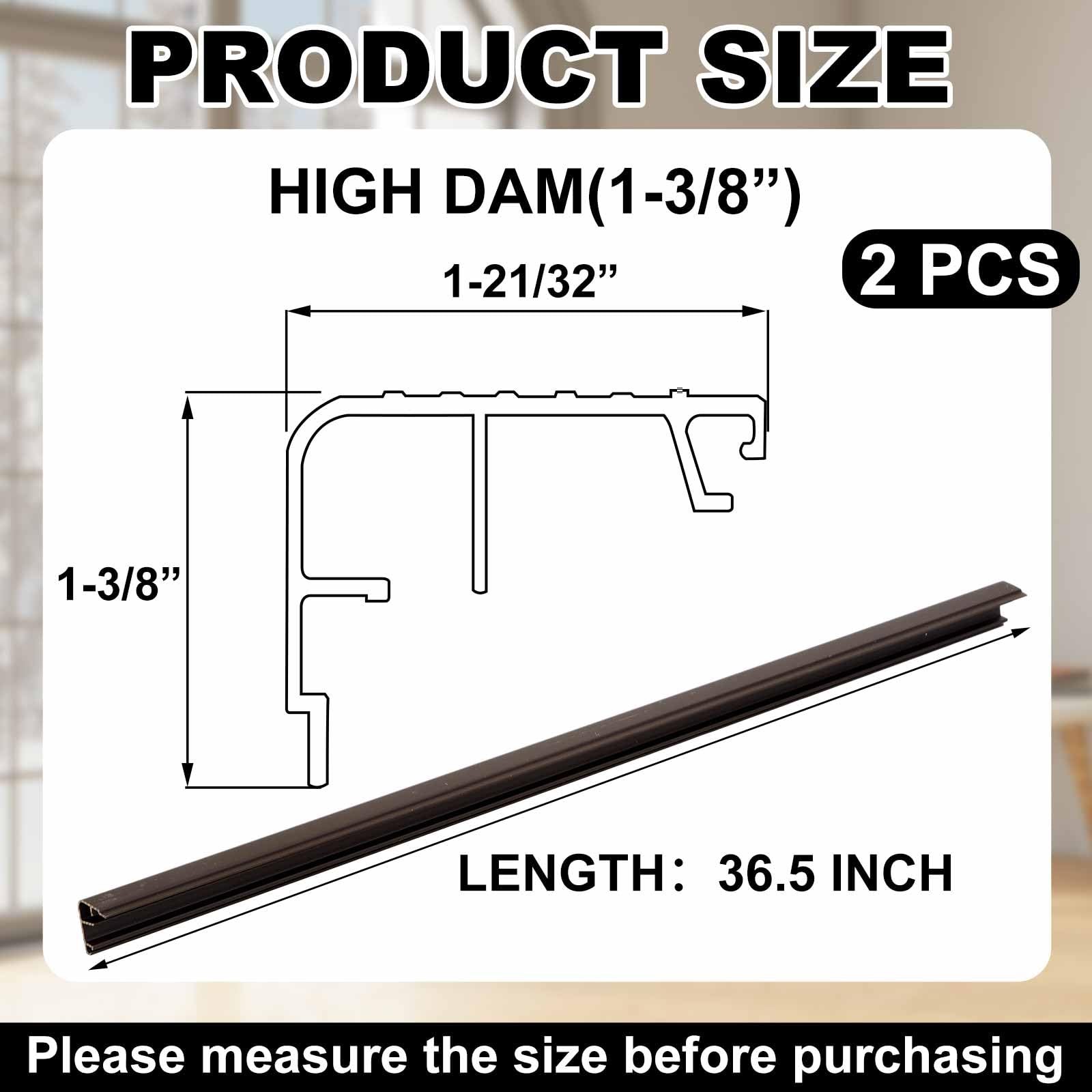 2 Pcs 36" L Fixed Vinyl Sill Cap 13/8 Inches High Exterior Door Threshold Sea... gallery