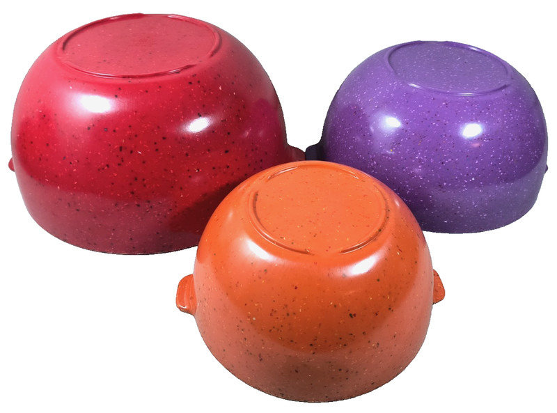 Zak! Designs Confetti Nesting Mixing Bowl Set of 3 Integrated Handles Melamine gallery