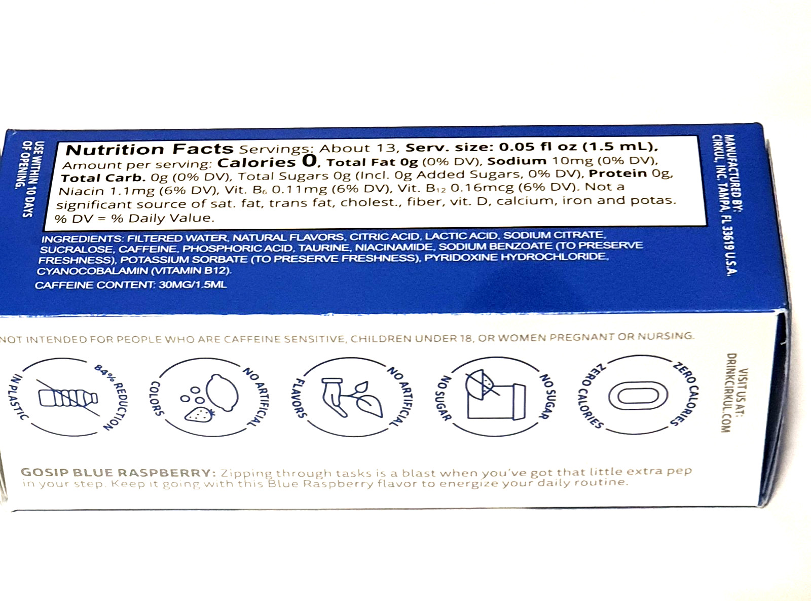 (4 pack) Cirkul Blue RaspberryGoSip Flavor Cartridges - Dye Free Sugar Free gallery