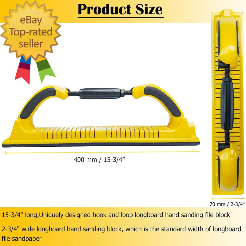 2-3/4" X 15-3/4" Adjustable Radius Flex Longboard Hand Sanding File Block gallery