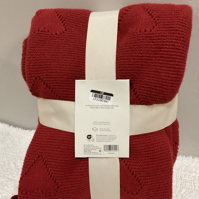Threshold 50x60 In Throw Blanket Red Hearts gallery