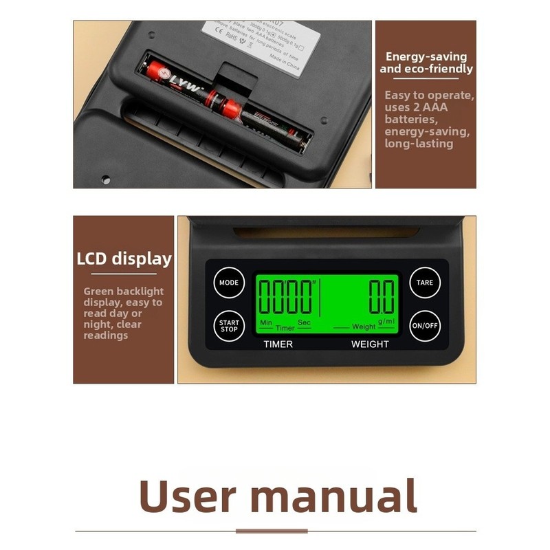 Coffee Scale 0 1g Accuracy Electronic with Timer for Pour Over 3kg 5kg Weight gallery