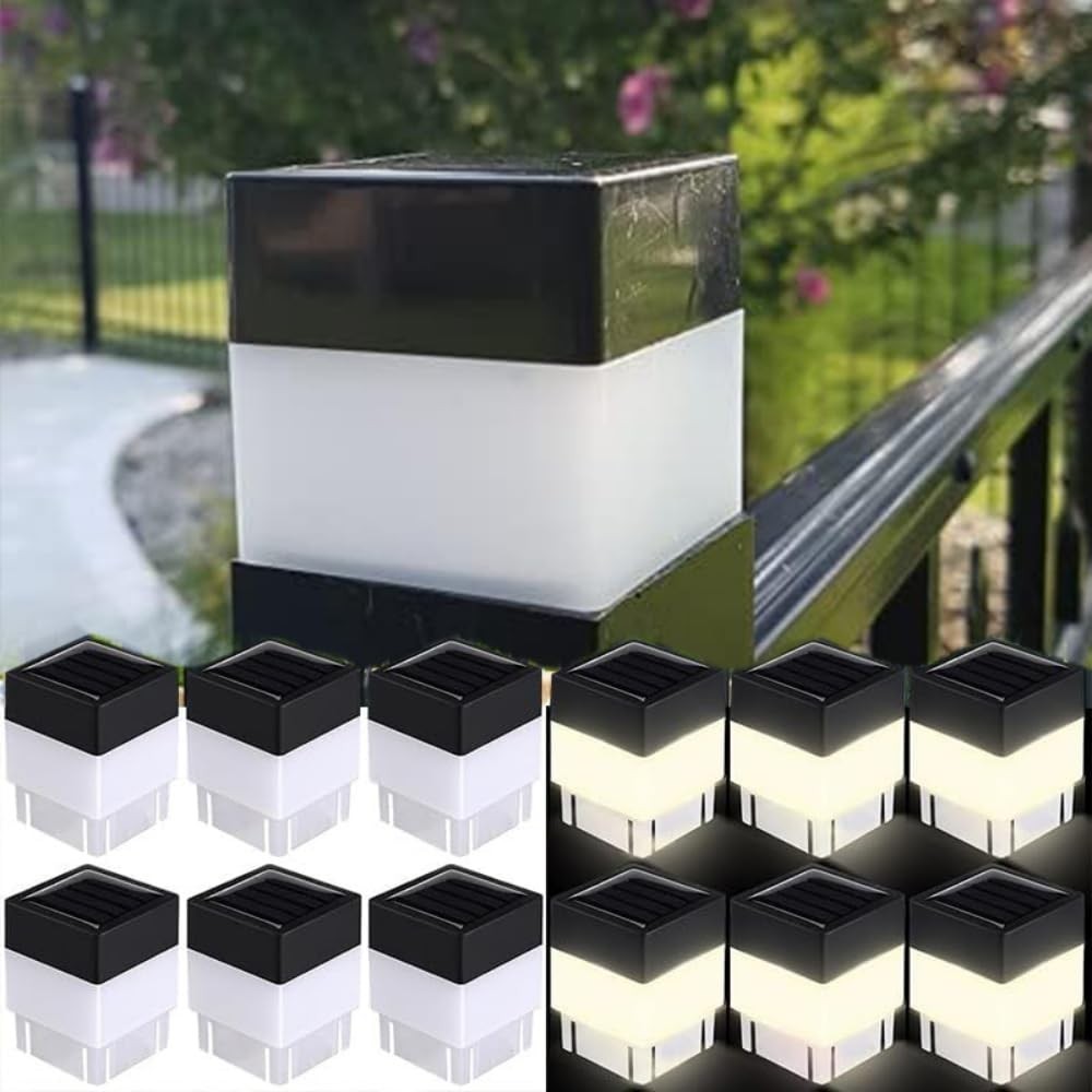 TERBBU Solar LED Fence Post Cap Light 2x2 Inch (5x5cm) - for Wrought Iron, Alumi gallery