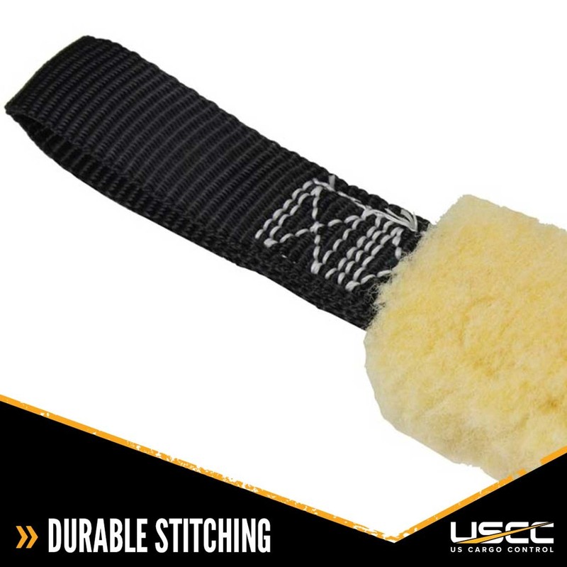 USCC Soft Motorcycle Handlebar Straps - w/Plush Wool Cover - 1" X 18" - Black gallery