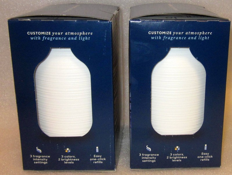 2 GLADE AROMATHERAPY COOL MIST DIFFUSER + OIL REFILL KITS ORANGE + NEROLI UPLIFT gallery