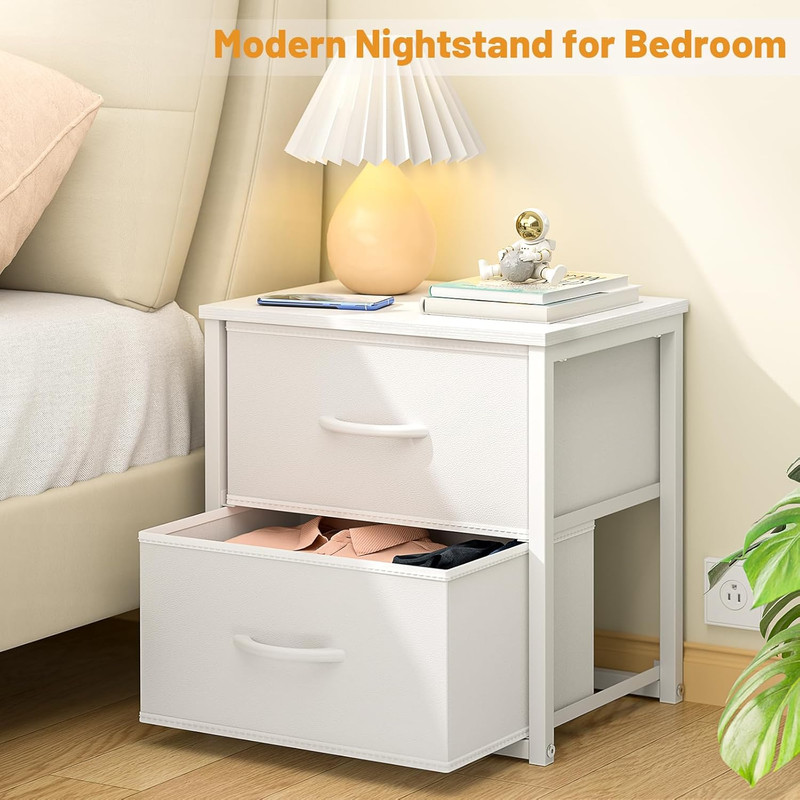 2-Pack Stackable Storage Drawers (4 Drawers Total), White Closet Organizer with gallery