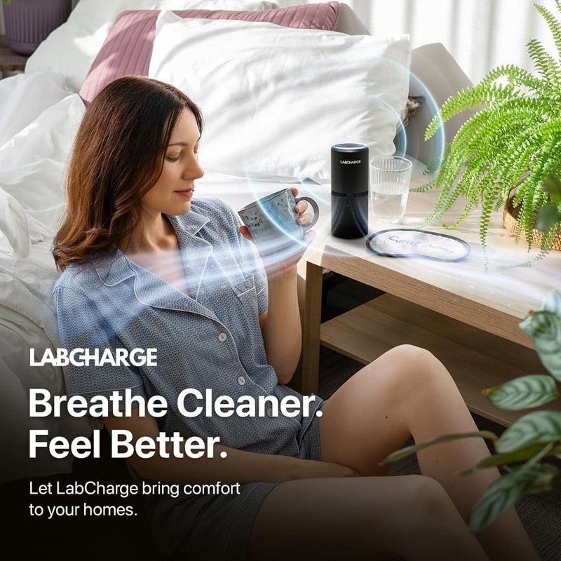 LabCharge Small Ionic Air Purifier for Home & Bedroom – Silent HEPA Filter – gallery