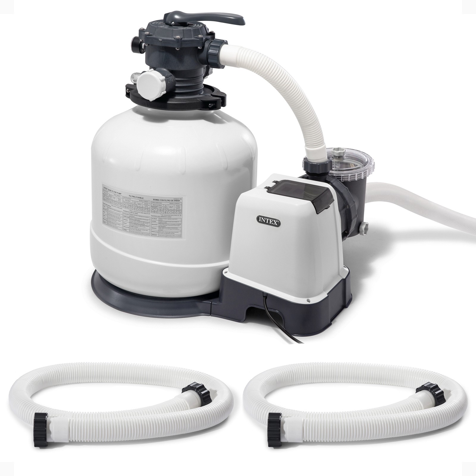 INTEX 3000 GPH Above Ground Pool Sand Filter Pump w/ 1.5 Inch Pump Hose (2 Pack) gallery