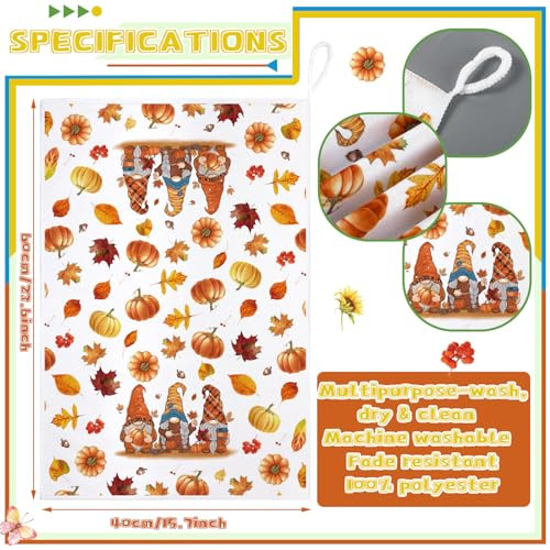 8 Pcs Spring Summer Fall Winter Seasonal Kitchen Towels Decorative Set Gnome gallery