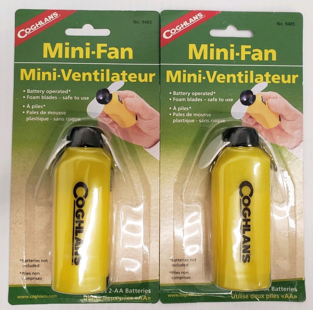 2-Coghlan's Portable Mini Fan - Yellow, Camping, Personal, Sports 2 FAN pack|A8 gallery