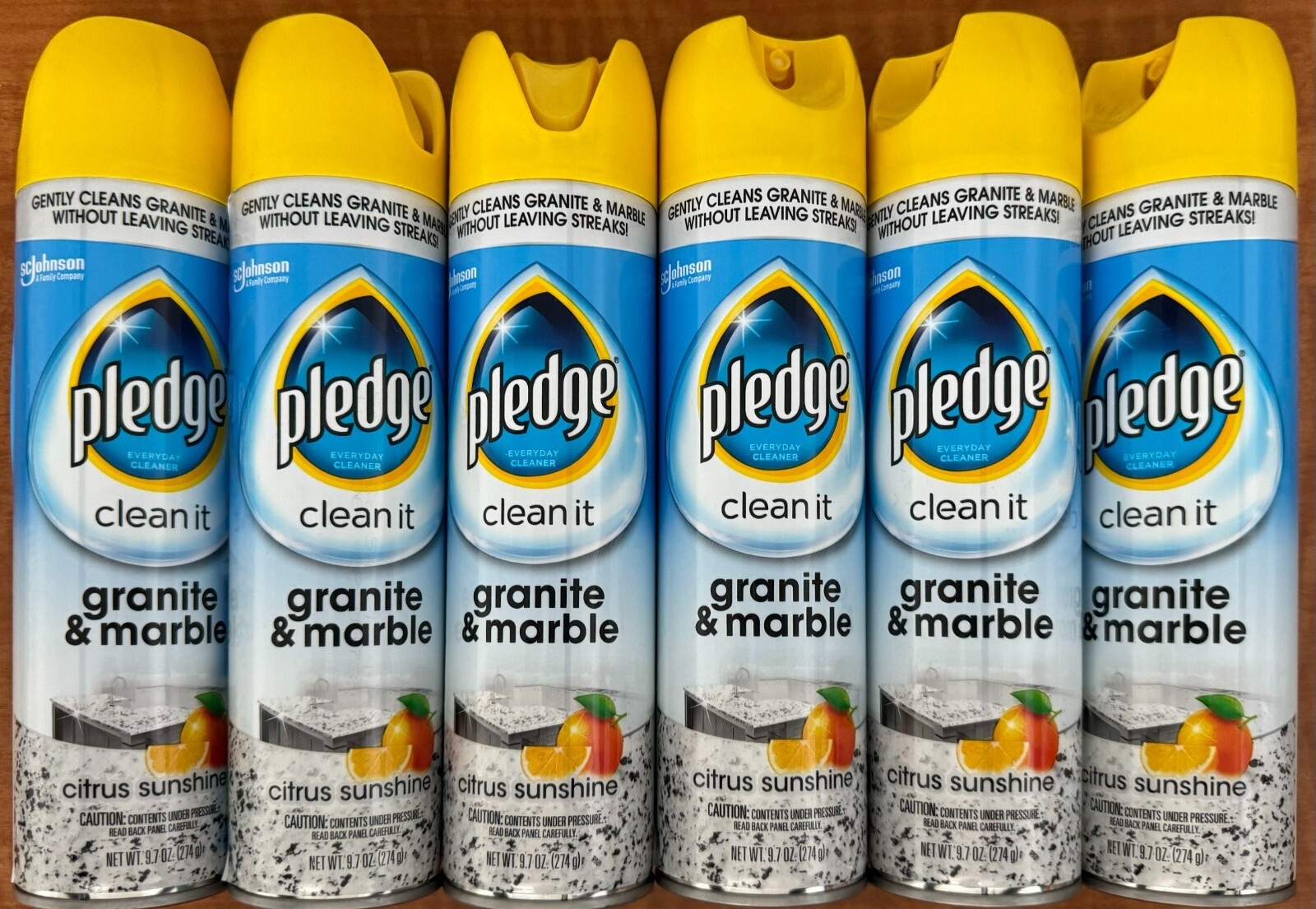 6 Pledge Everyday Cleaner Clean It Granite & Marble Spray Citrus Sunshine 9.7 oz gallery