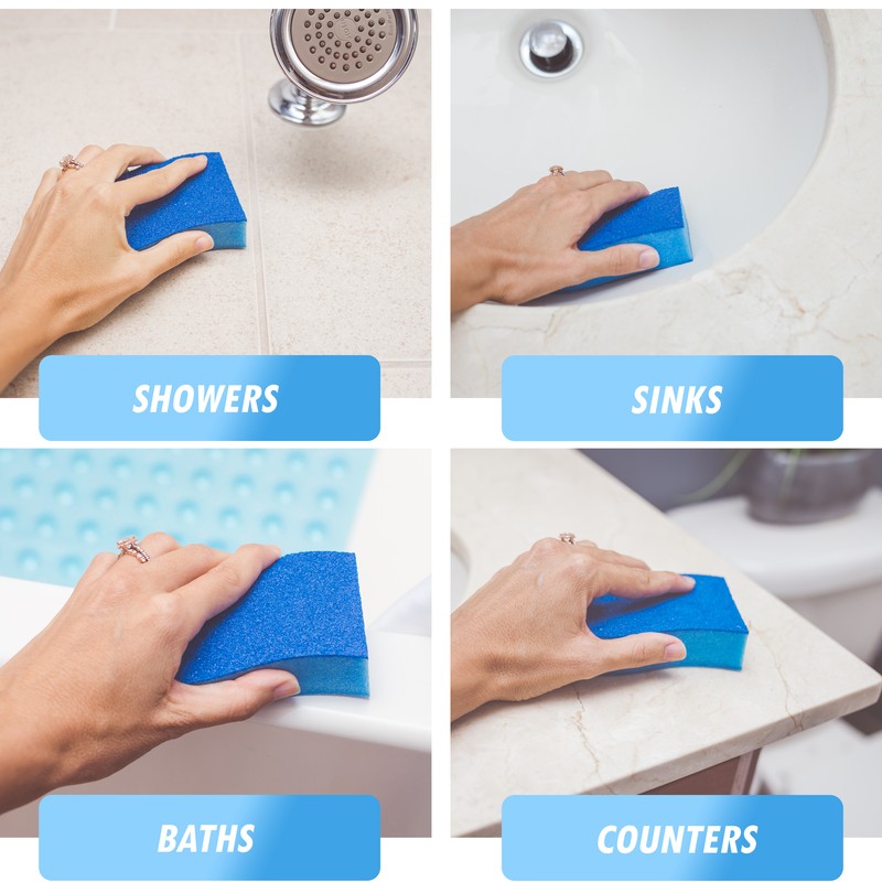 Elitra Antimicrobial Non-Scratch Scrubber Cleaning Sponge, Blue - 24 Pack - gallery