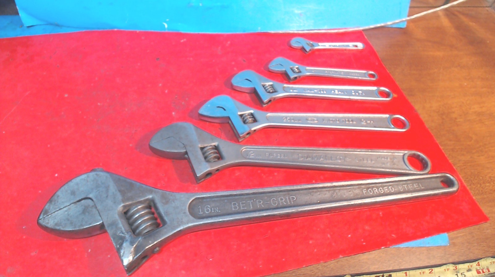 Vintage-6- Adjustable Wrench Set-J.P. Danielson- DIAMOND- Craftsman-KAL-Pro-Mate gallery