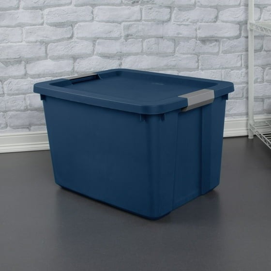 Large Storage Bin, 20 Gallon Plastic Storage Container with Latch Lid, Blue gallery