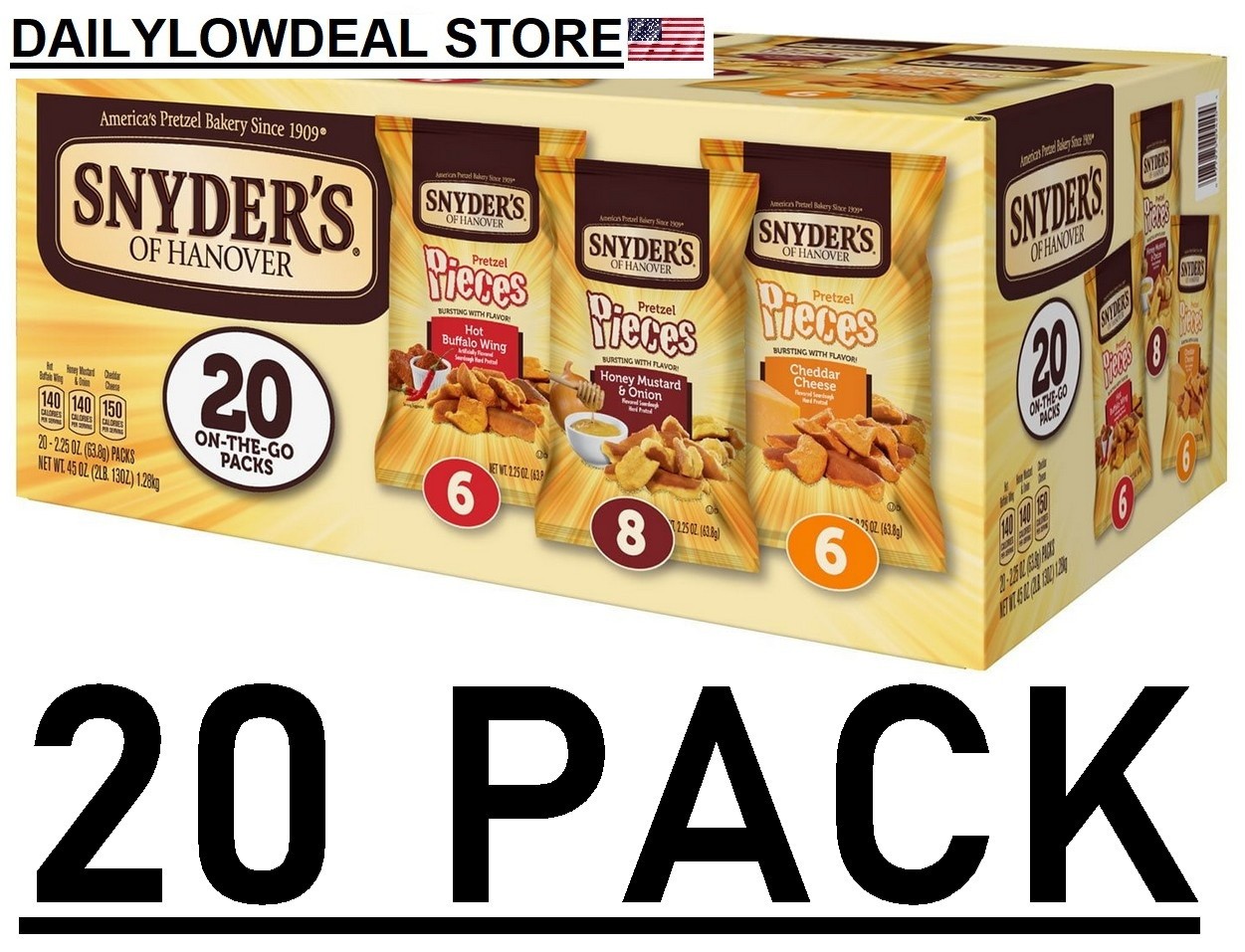 20 PACK Snyder’s Pretzel Pieces Variety Pack 2.25 oz Crunchy Snack gallery