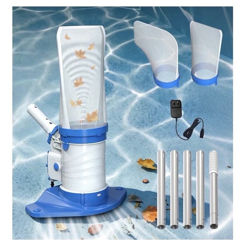 Cordless Rechargeable Pool Leaf Vacuum w 71.7" Telescopic Pole 83GPM Suction New gallery