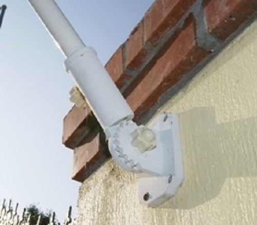 Wall Mount Flag Pole Bracket Heavy-Duty Aluminum with Adjustable Design (White)