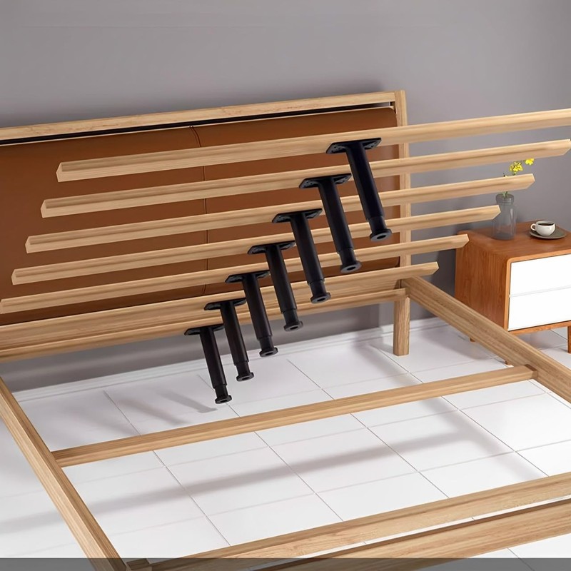 Zoster 4PC Bed Frame Support Legs Adjustable Black, Heavy Duty Furniture Slat Re gallery