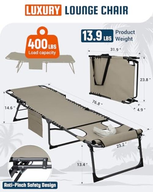 B*sunbask Face Hole——Beige—400lbs & Pinch-Proof Safety Design gallery