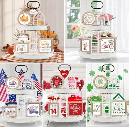 10 Themes Interchangeable Seasonal Decor Set -Rustic Farmhouse 4th of July gallery
