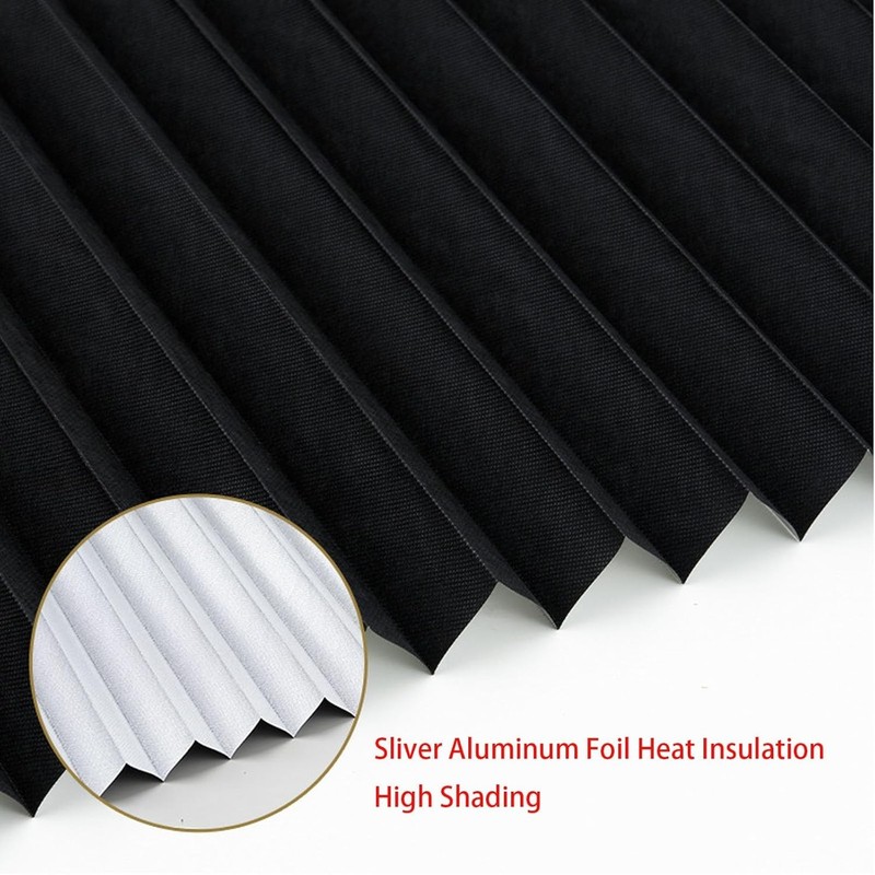 2 Pack Temporary Blackout Blinds for Window, Self Adhesive Pleated Cordless N... gallery