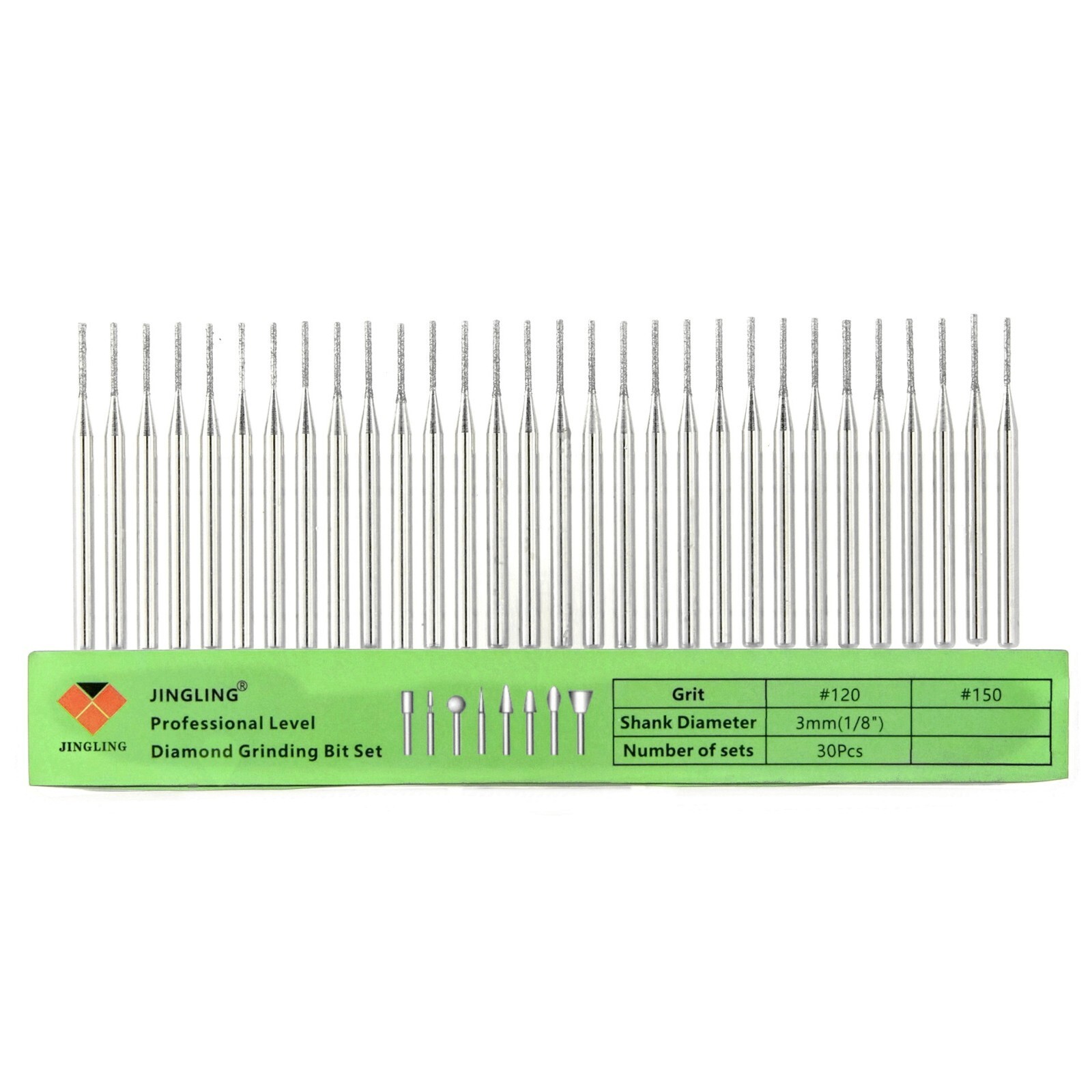 30Pcs 1-3mm Cylindrical Diamond Drill Bits Kit for Dremel Stone Lapidary Tools gallery