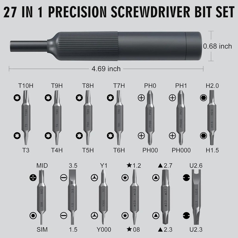 27 in 1 Precision Screwdriver Set Magnetic Bits Pen Style Manual Repair Tools Ki gallery