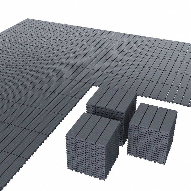 12x12" Plastic Interlocking Composite Decking Floor Deck Tiles For Patio Bacony gallery