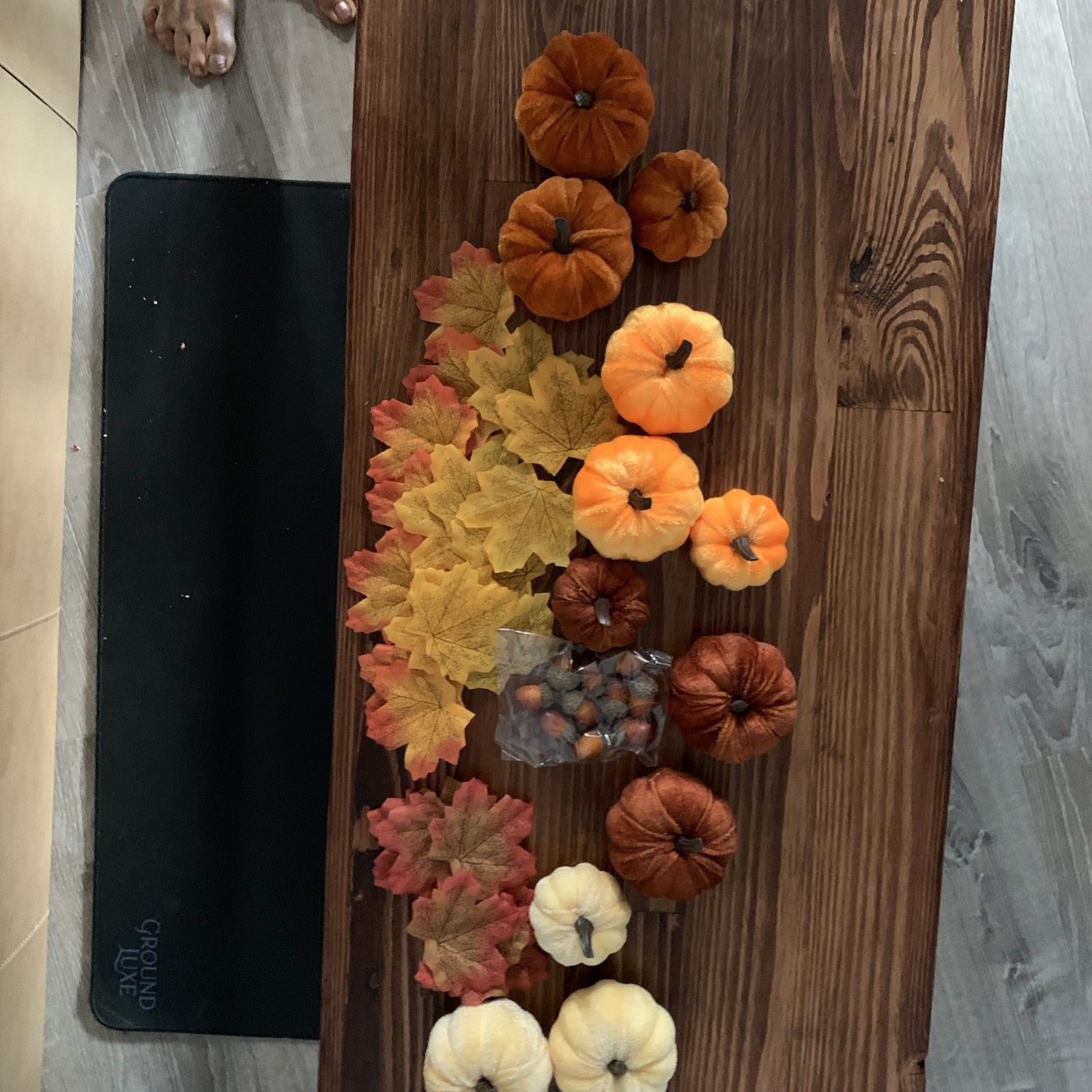 Fall Velvet Foam Pumpkin Decoration Set of, 12 , Orange, Brown, Cream gallery