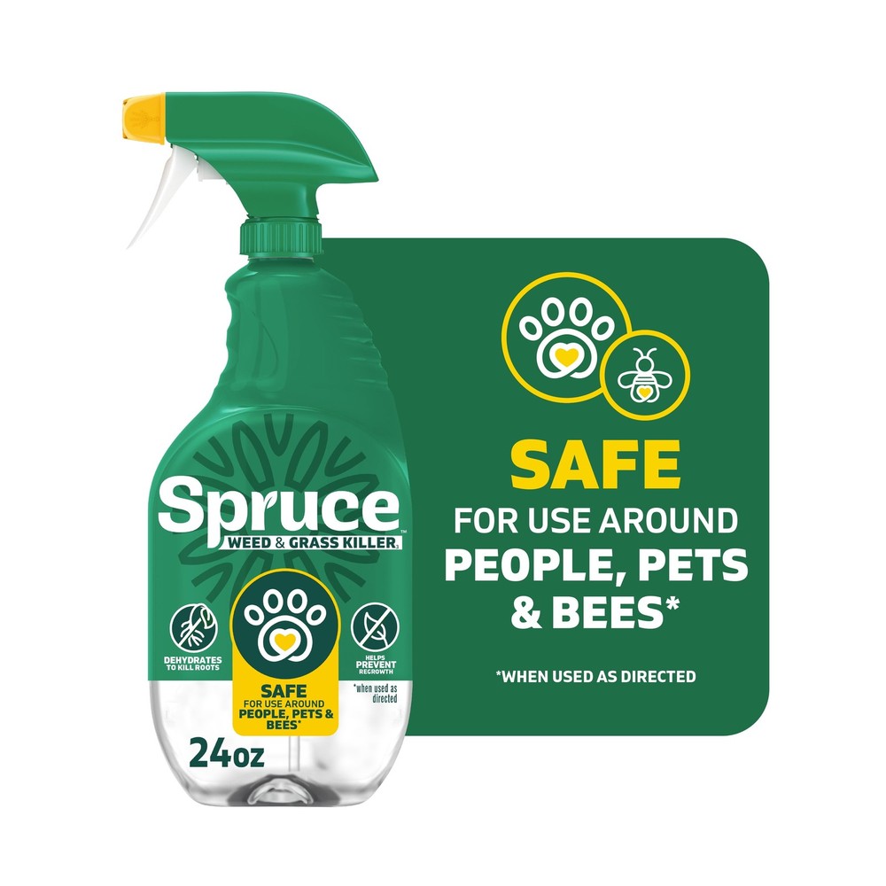 Spruce 24 oz Weed & Grass Killer Trigger Spray - Safe for People, Pets & Bees